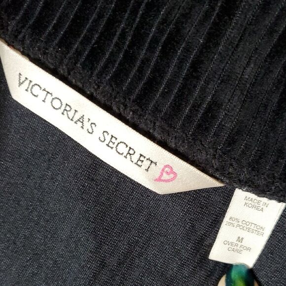 Victoria's Secret Black Velvet Button Down Shirt - Picture 2 of 5